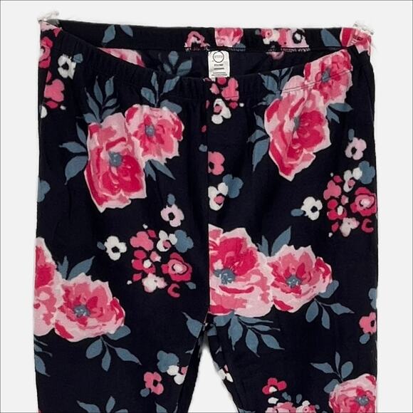 ET TU Floral Fleece Pant in Navy Blue and Pink Size Large - Picture 6 of 9